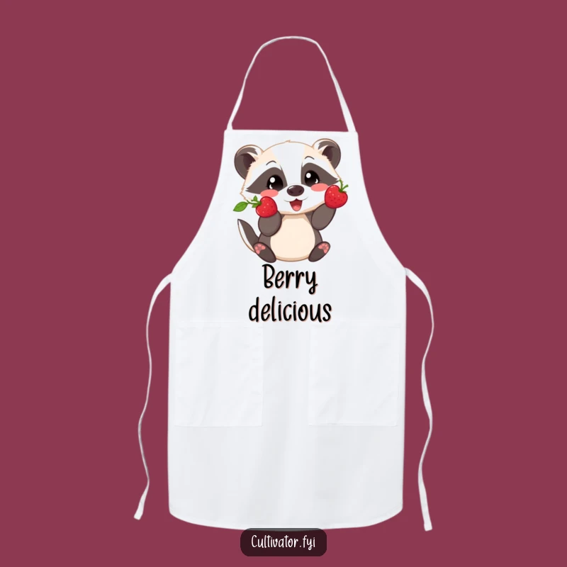 Funny Badger Berry Apron - Playful Showing Off Fresh Pick, Perfect Garden Gift
