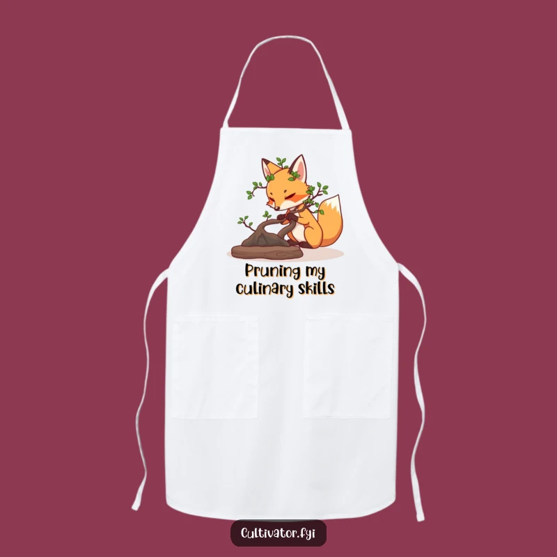 Funny Fox Bonsai Apron: Prune with Precision & Humor