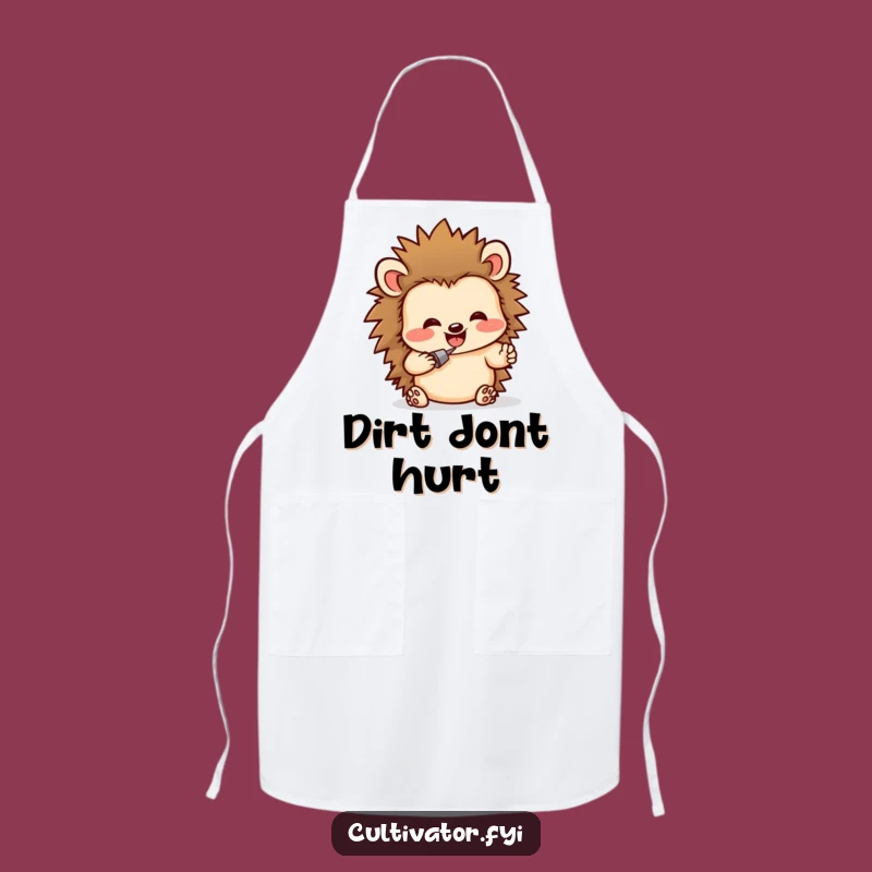 Funny Hedgehog Digging Apron: Dig Up Laughs in the Kitchen