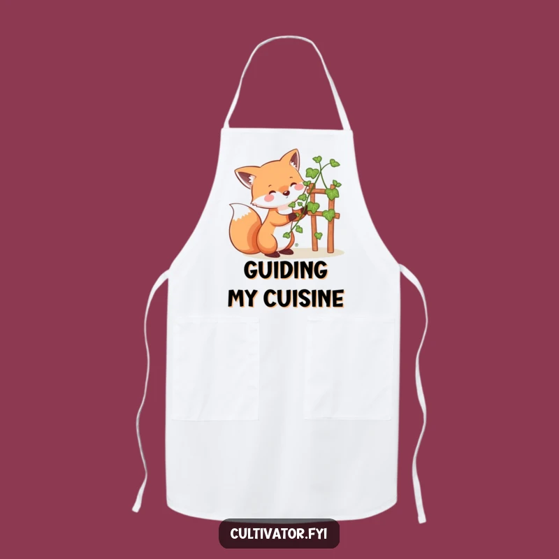 Funny Whimsical Fox Guiding Vine Apron - Kitchen & Garden Humor
