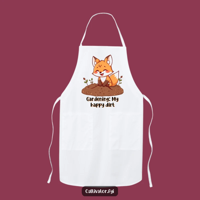 Funny Fox Apron: Playful Digging Design, Hilarious Funny Gift for Kitchen Gardeners