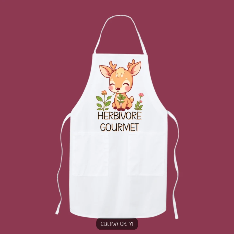 Funny Deer Herb Apron: Kitchen Delight, Perfect Humorous Chef Gift