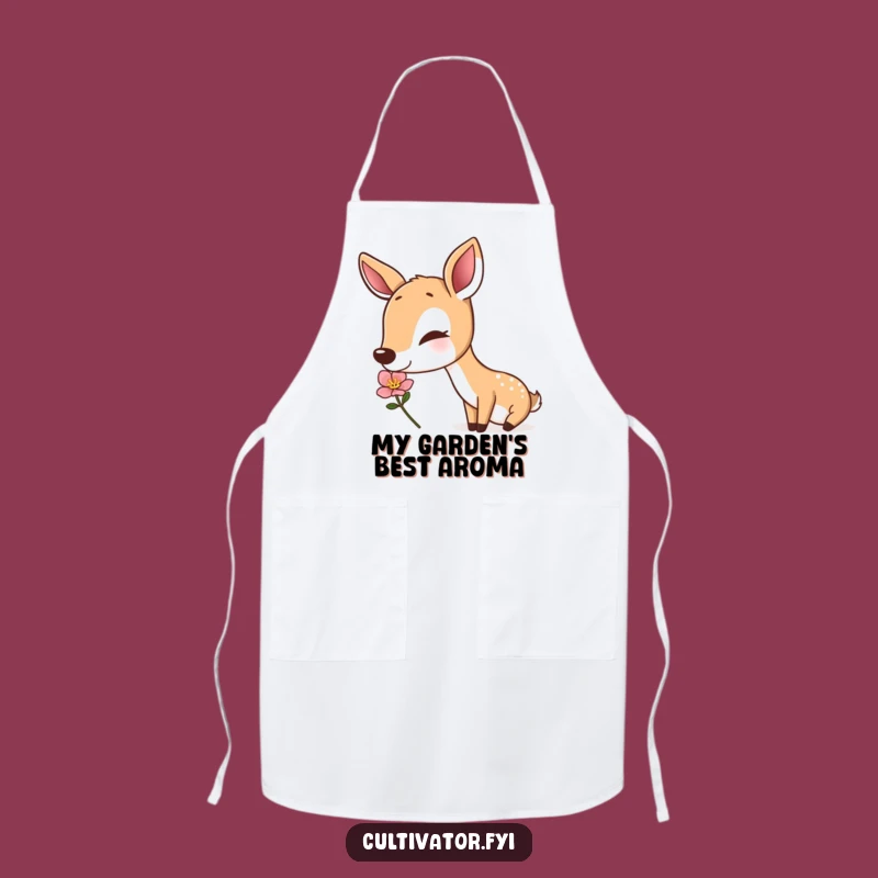 Funny Deer Apron: Kitchen Humor, Contented Gardener, Perfect Funny Gift for Cooks