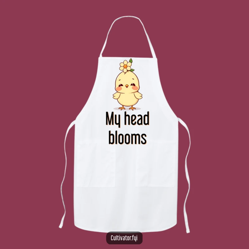 Funny Chick Apron: Happy Cook, Flower Power, Hilarious Kitchen Gift