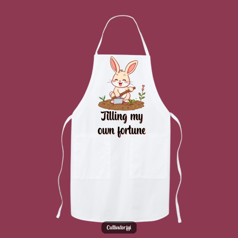 Funny Happy Bunny Tilling Soil Apron - Hilarious Chef's & Gardener's Accessory