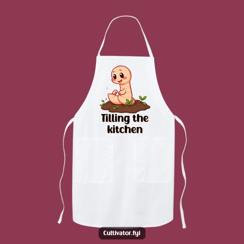 Funny Earthworm Tilling Apron: Humorous Wear for Diligent Gardeners
