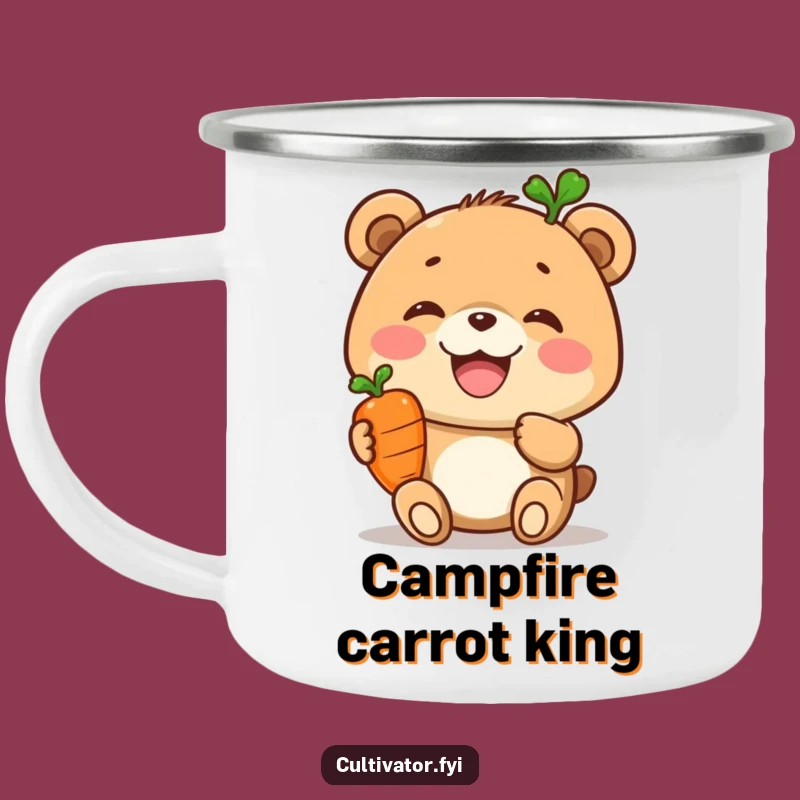Funny Bear Camping Mug: Joyful Explorer, Healthy Snack, Cheerful Outdoor Gift