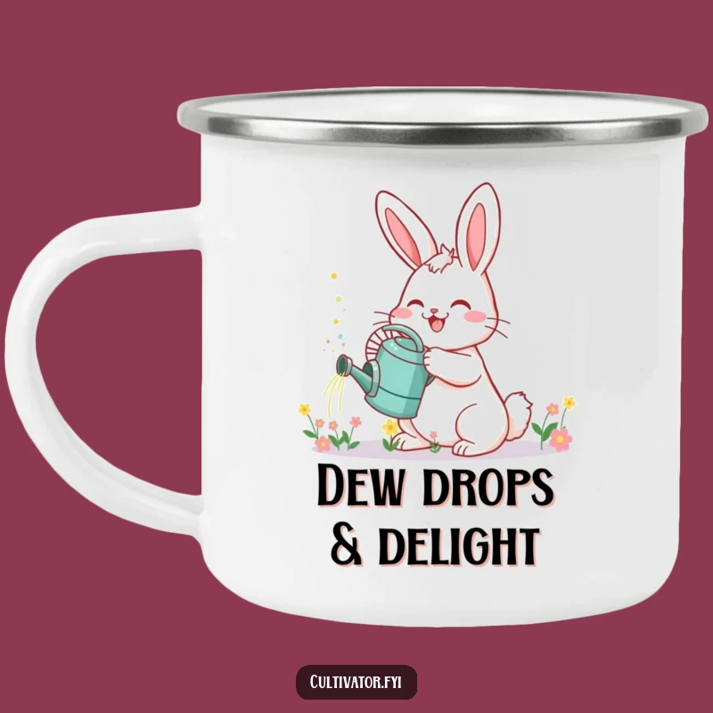 Funny Bunny Campfire Mug: Cheerful Sprinkling Flower Friend, Outdoor Funny Gift!