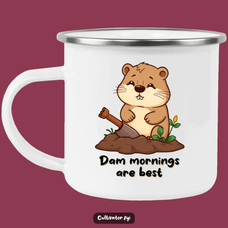 Funny Beaver Camping Mug - Outdoor Gardener's Humor, Rugged Funny Gift