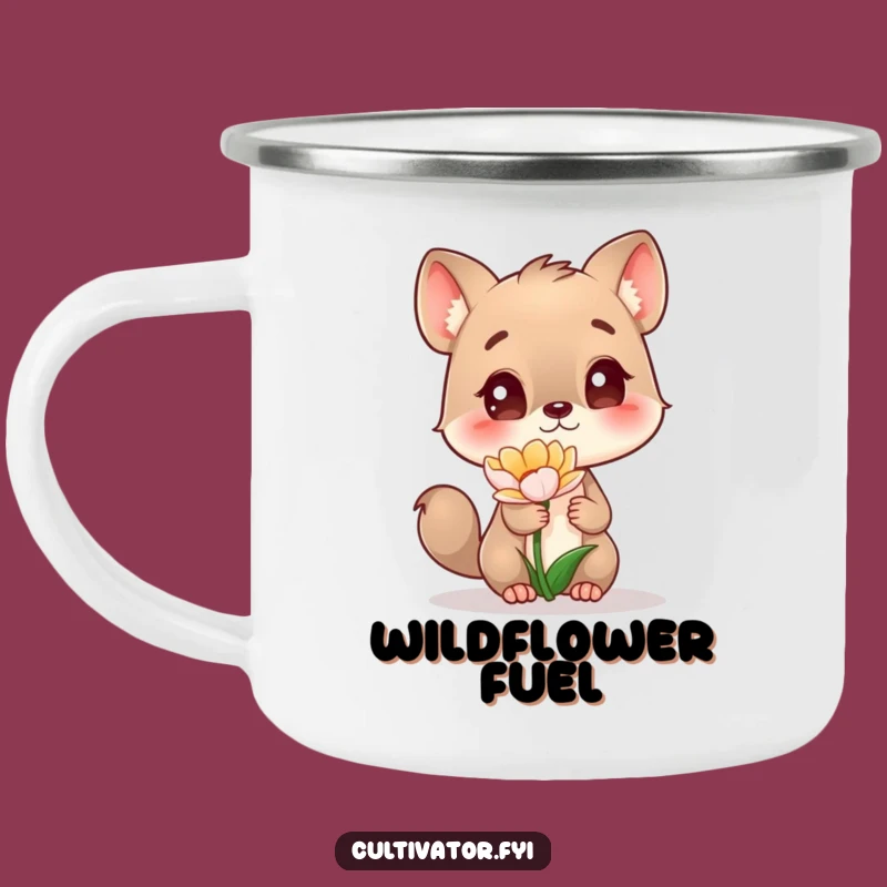 Funny Curious Animal Camping Mug: Floral Fascination for Outdoor Adventures Gift