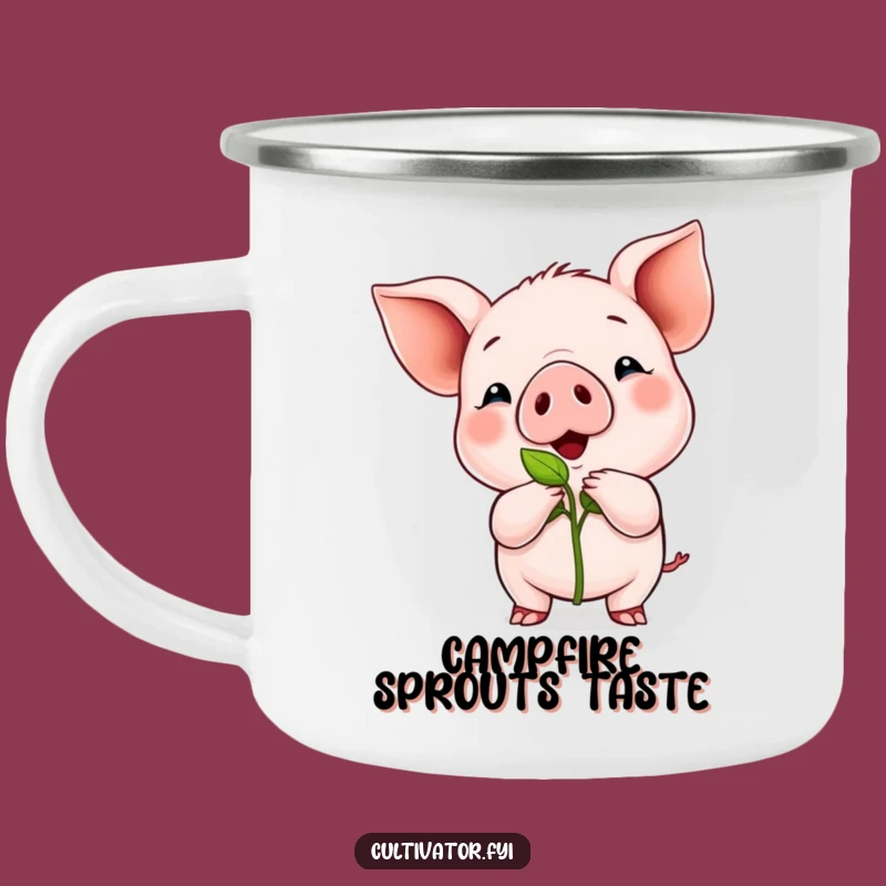 Funny Piglet Sprout Camping Mug: Grow Your Enthusiasm Outdoors