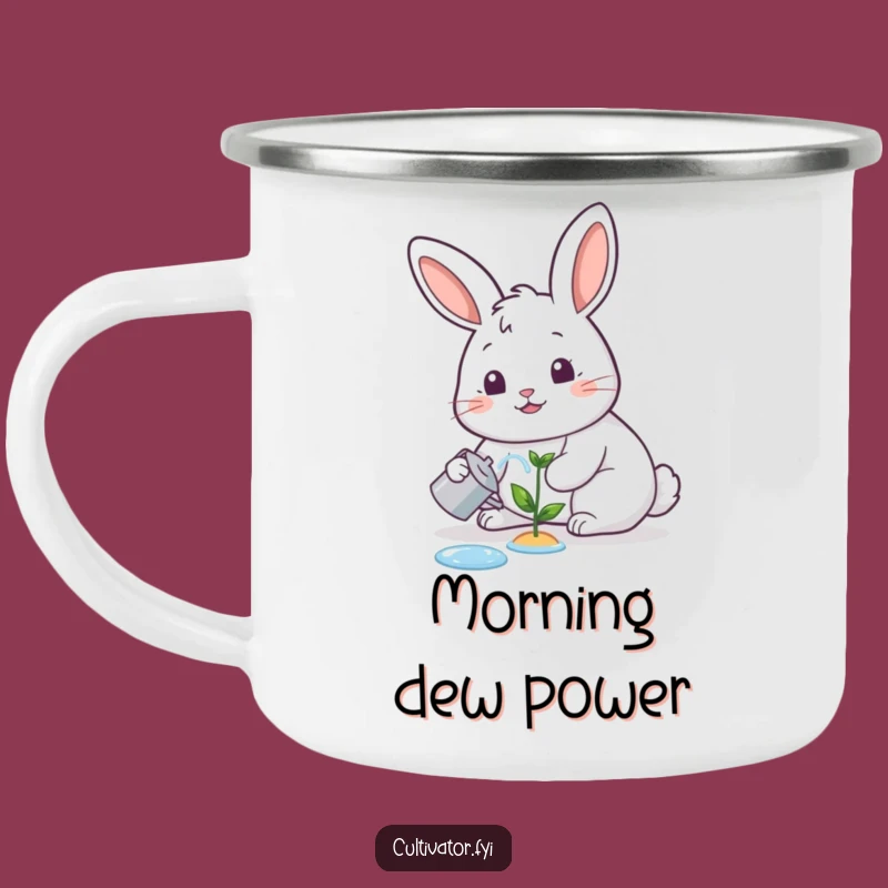 Funny Rabbit Gardener Camping Mug: Trail-Ready Cheer for Plant Lovers