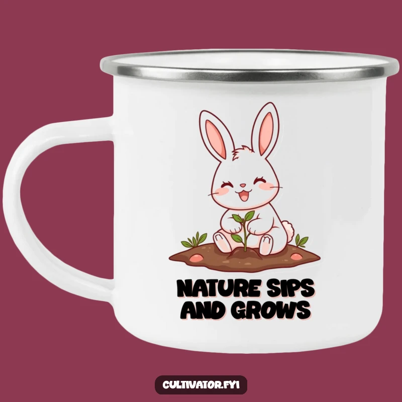 Funny Rabbit Planting Camping Mug: Sip & Grow Outdoors