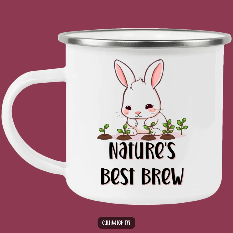 Funny Rabbit Seedling Camping Mug: Durable, Humorous Drinkware for Outdoor Gardeners