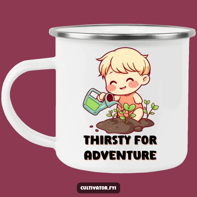 Funny Watering Sprout Camping Mug: Outdoor Plant Care Companion