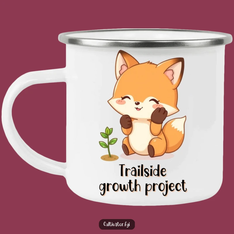 Funny Fox Campfire Mug: Gentle Sprout Tending Friend, Outdoor Funny Gift!