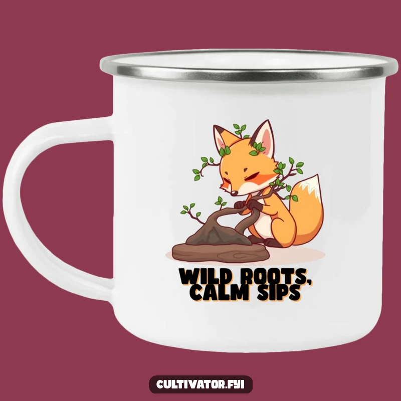 Funny Fox Bonsai Camping Mug: Zen Moments Outdoors