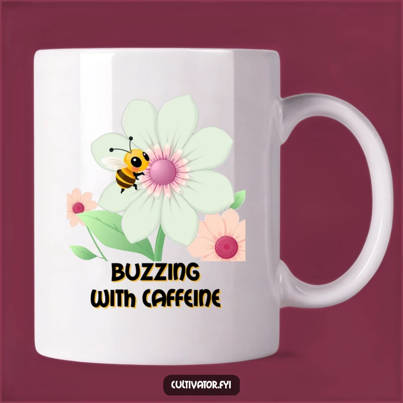 Funny Bee Mug: Busy Buzz, Happy Flower, Perfect Funny Gift for Gardeners
