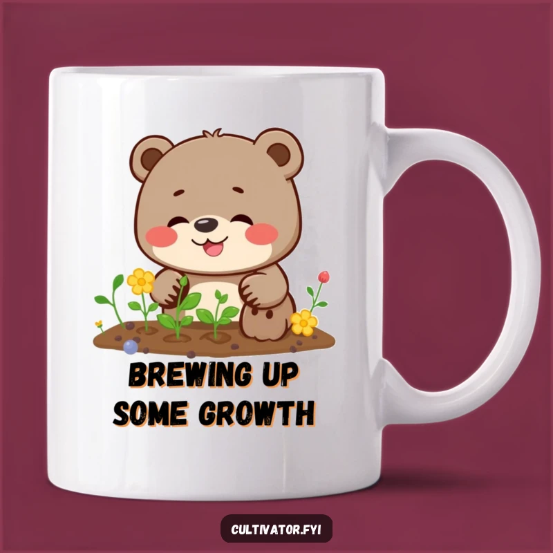 Funny Bear Gardener Mug: Giggling Seed Planter, Perfect Funny Gift for Determined Growers