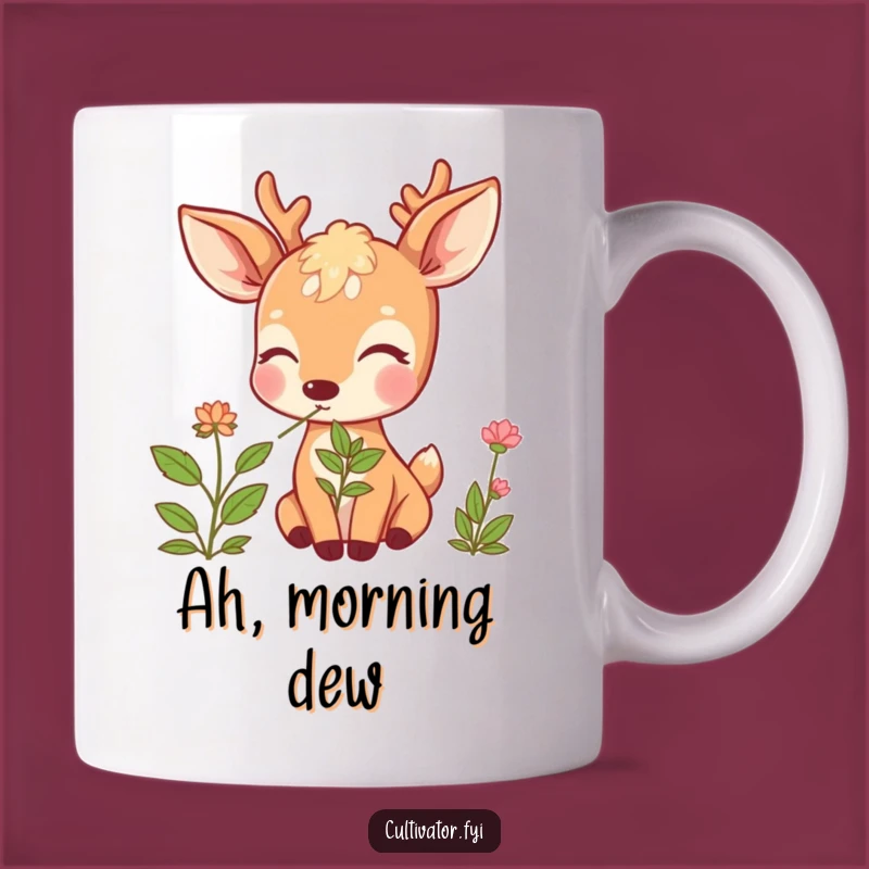 Funny Deer Herb Mug: Blissful Animal Enjoying Nature, Perfect Funny Gift