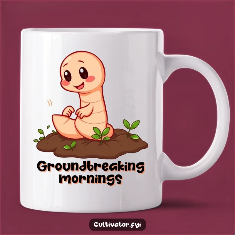 Funny Earthworm Tilling Mug: Hilarious Garden Gift for Diligent Workers