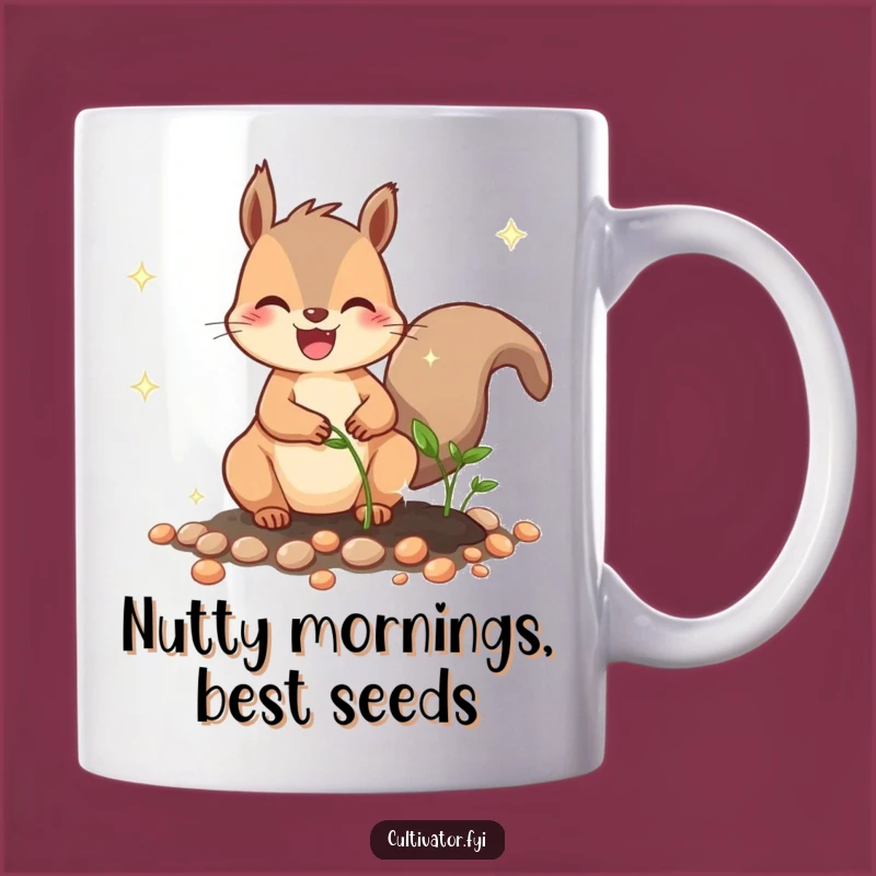Funny Squirrel Planting Seeds Mug: A Hilarious Gardener's Best Friend Gift
