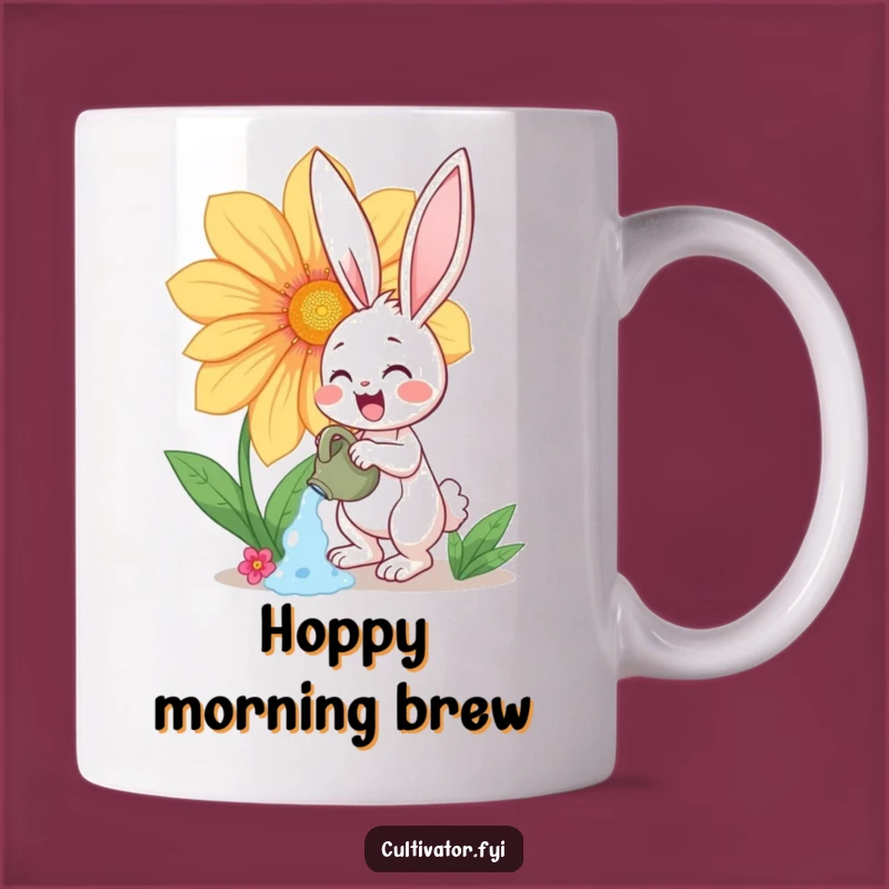 Funny Bunny Flower Watering Mug - Cheerful Gardener Gift