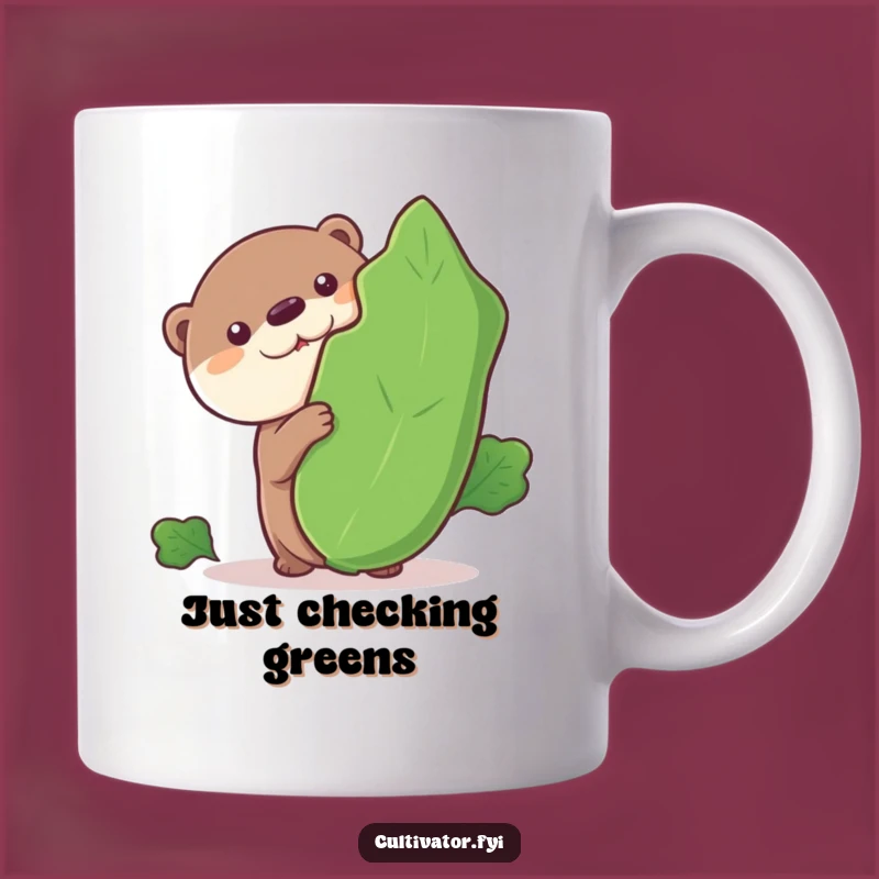 Funny Otter Vegetable Peek Mug: Adorable Curious Otter, Perfect Vegetable Lover Gift