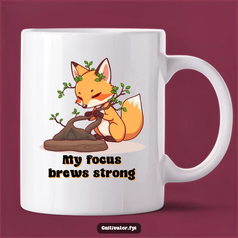 Funny Fox Bonsai Mug: Hilarious Gift for Patient Gardeners