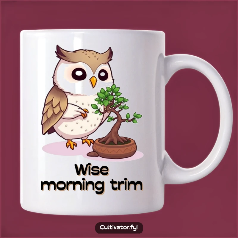 Funny Owl Bonsai Mug: Wise Gardener's Brew, Perfect Humorous Gift