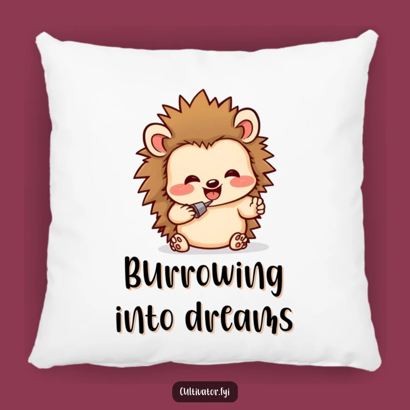 Funny Hedgehog Digging Pillow: Cuddle Up with Comical Garden Charm