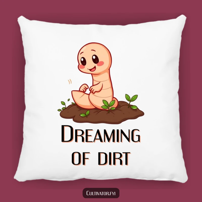 Funny Earthworm Tilling Pillow: Cozy Accent & Humorous Garden Gift