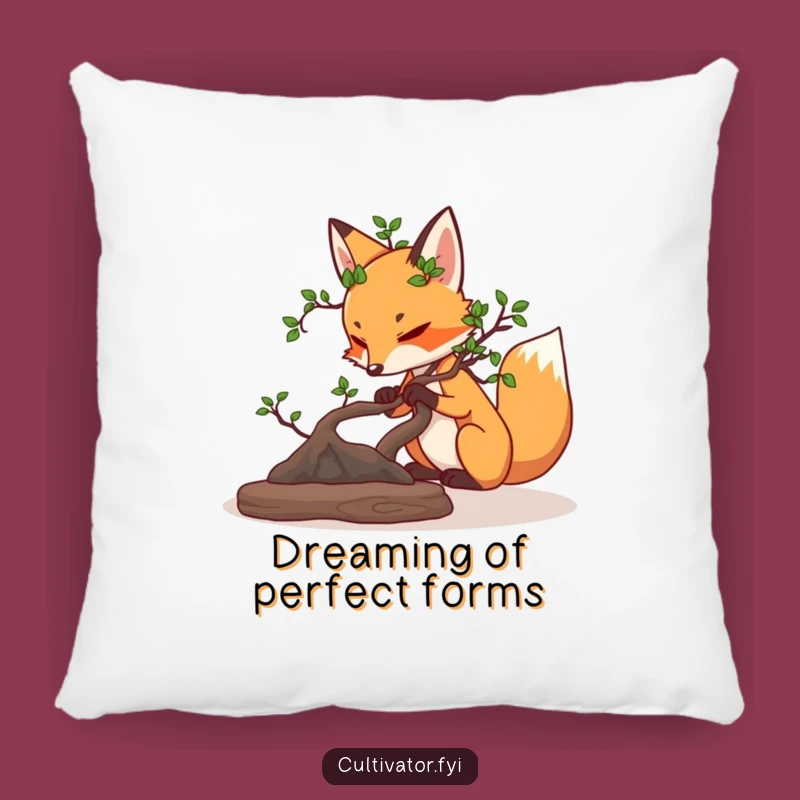 Funny Fox Bonsai Pillow: Cozy Comfort for Mindful Moments