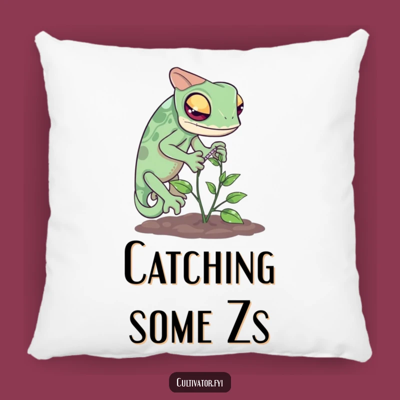 Funny Chameleon Measuring Pillow: Cozy Accent & Humorous Science Gift