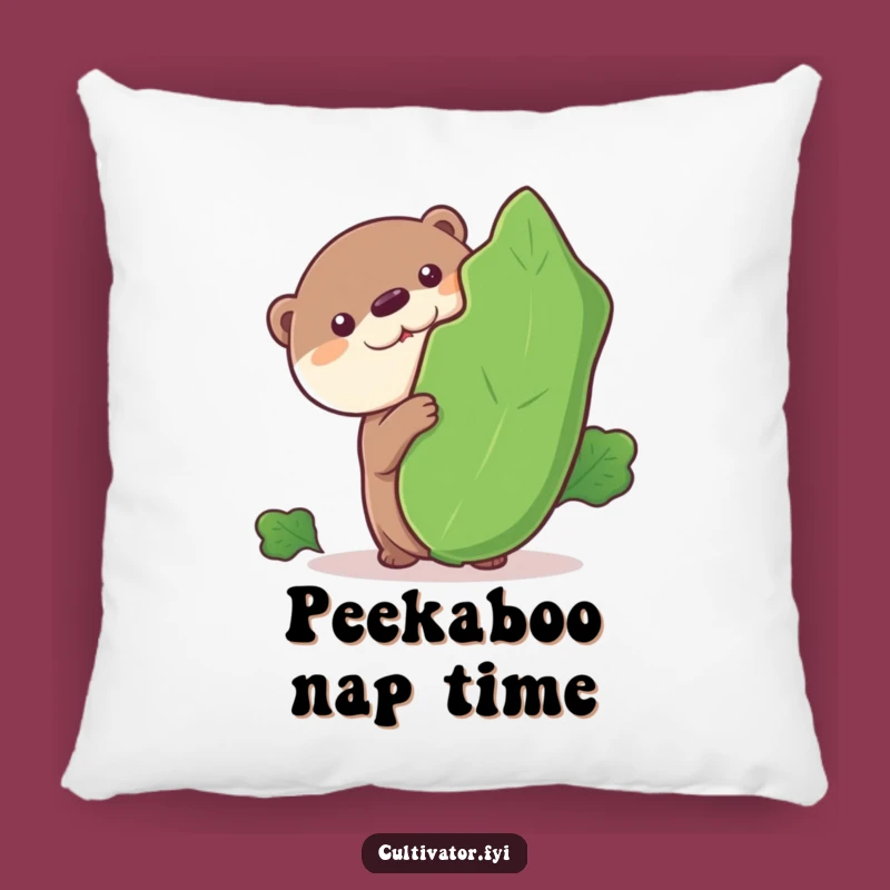 Funny Otter Pillow: Cozy Curious Otter, Whimsical Vegetable Accent, Comfy Gift