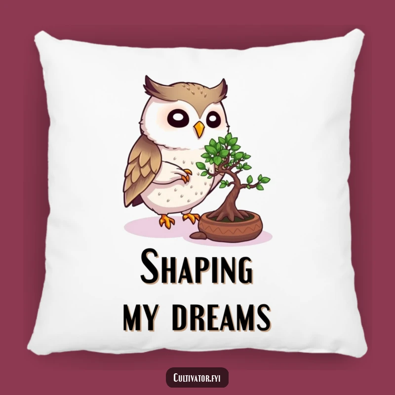 Funny Owl Bonsai Pillow: Cozy Wisdom Accent, Adorable Soft Funny Gift