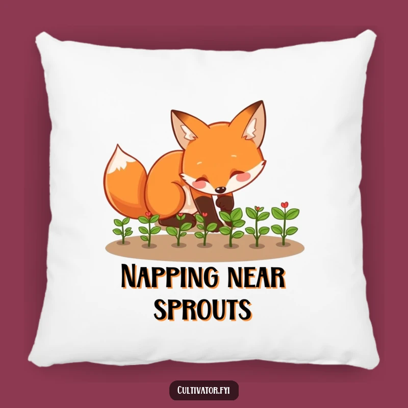 Funny Fox Pillow - Cozy Gardener's Buddy, Soft and Funny Gift