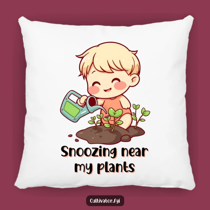 Funny Watering Sprout Pillow: Cozy Comfort for Plant Enthusiasts