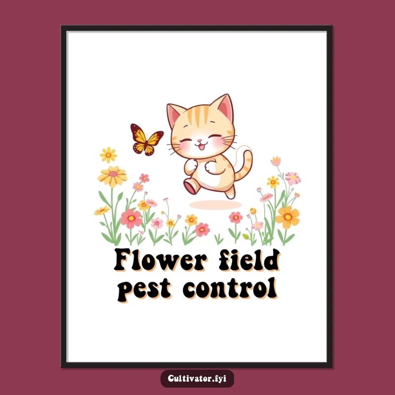 Funny Cat Butterfly Digital Art Print - Instant Playful Download - Perfect Funny Gift