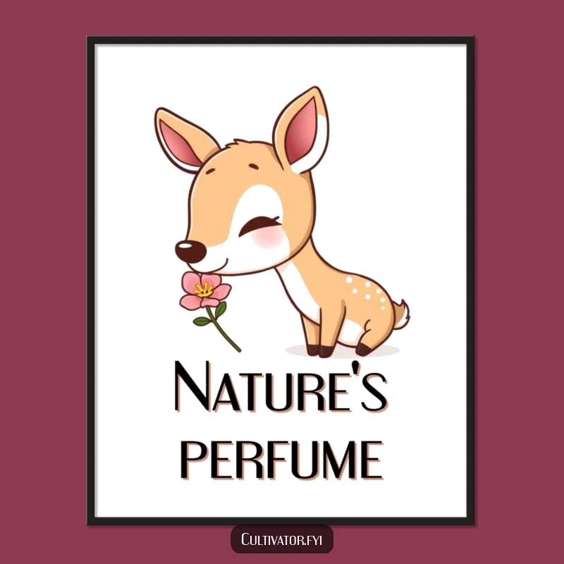 Funny Deer Digital Art: Instant Download, Peaceful Moment, Perfect Funny Gift Decor