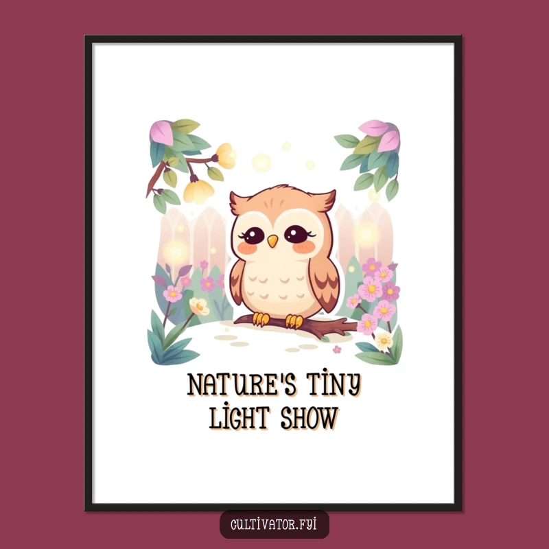 Funny Owl Garden Digital Art Print - Instant Enchanting Download - Perfect Funny Gift