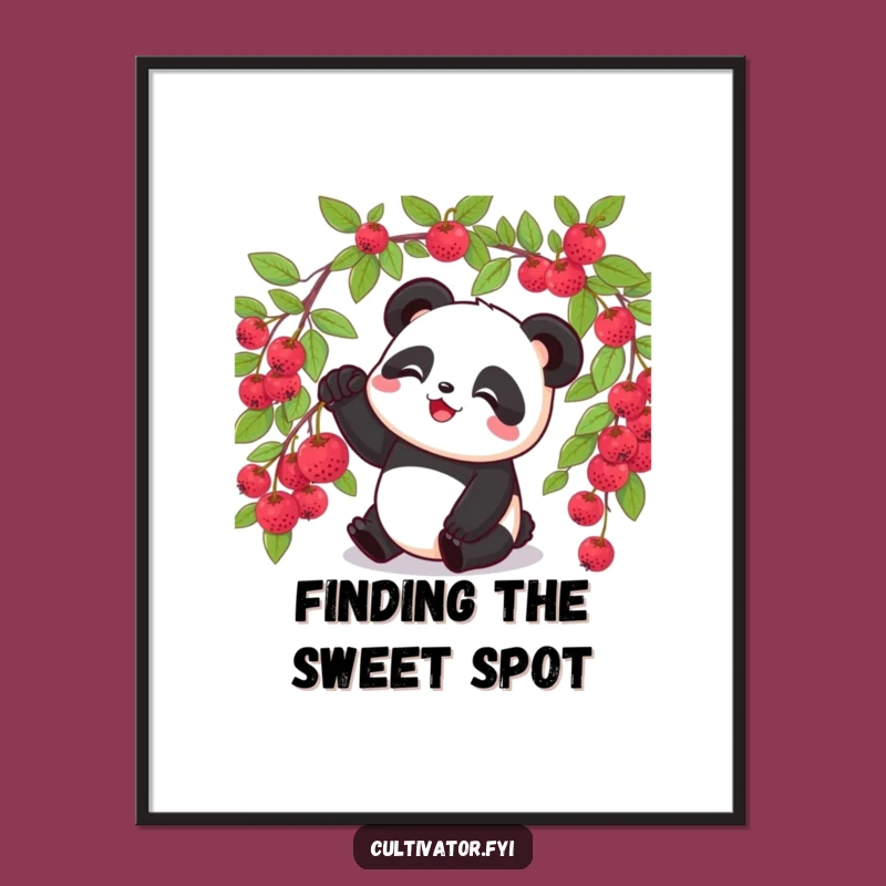 Funny Panda Berry Digital Art - Instant Sweet Download!