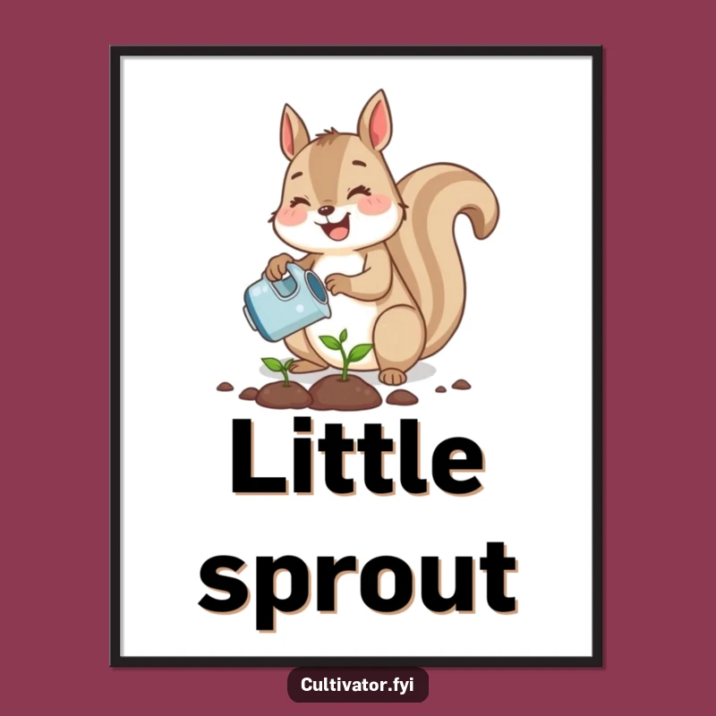 Funny Squirrel Planting Digital Art - Instant Garden Decor