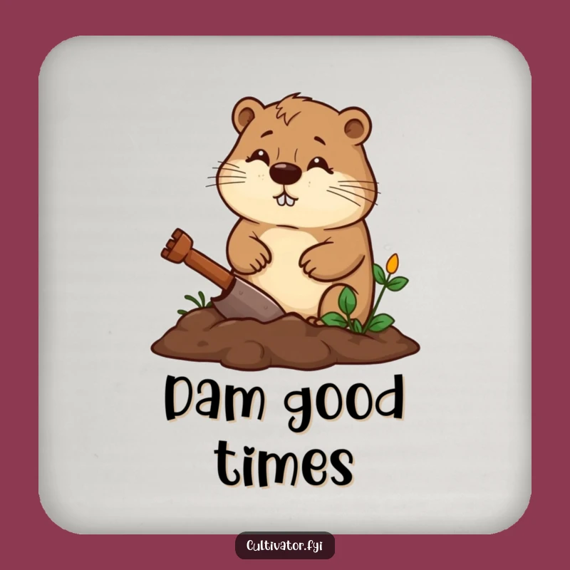 Funny Beaver Coaster - Gardener's Table Protector, Quirky Funny Gift