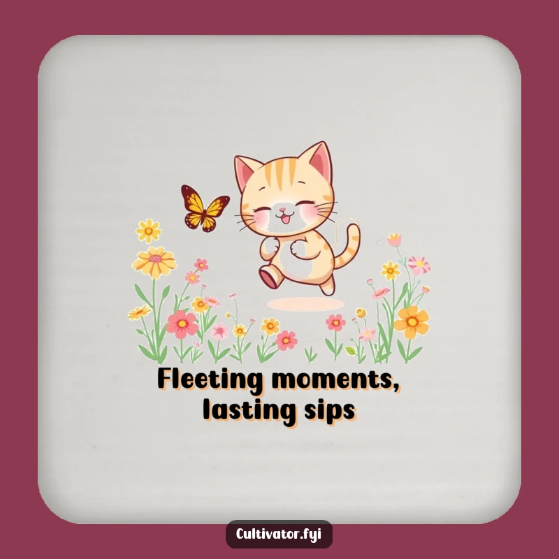 Funny Cat Chase Coasters (Set of 4) - Protect Tables with Playful Charm