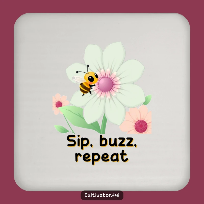 Funny Bee Coaster: Protect Surfaces, Garden Art, Perfect Funny Gift Set