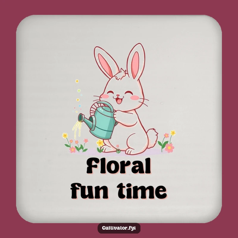 Funny Bunny Garden Coaster: Cheerful Sprinkling Flower Protectant, Unique Funny Gift!