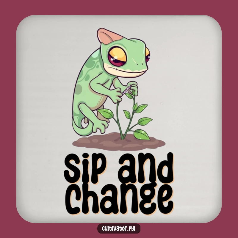 Funny Chameleon Measuring Coaster: Humorous Decor for Science Buffs