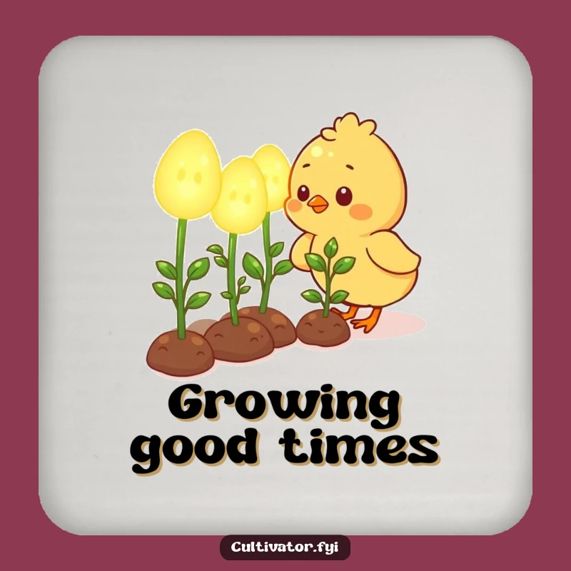 Funny Chick Glowing Garden Coaster - Adorable Gift for Drink & Plant Lovers