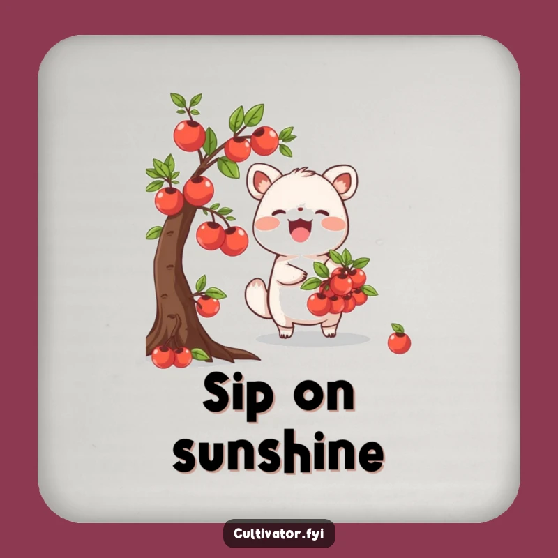 Funny Fruit Harvester Coaster: Joyful Animal Funny Gift for Garden Tables